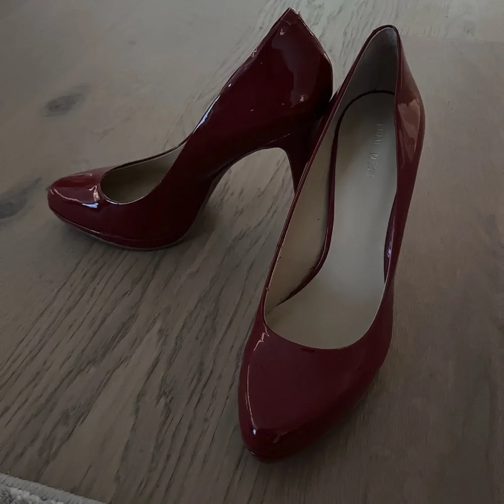 Nine West Shiny Red Patent Pointed-Toe Pumps - Picture 3 of 3